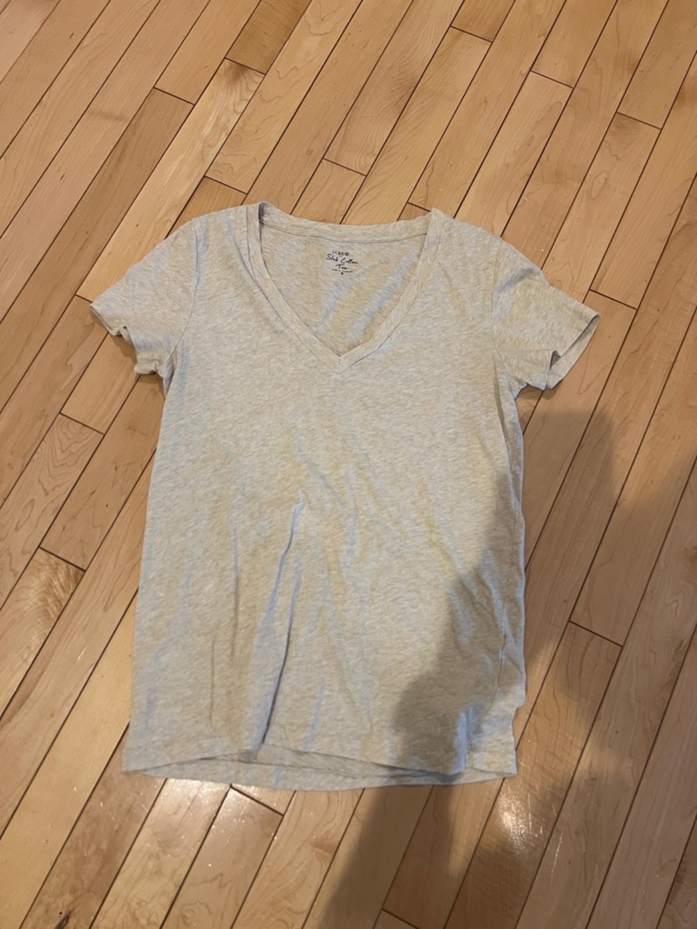 J Crew Slub V-Neck Women's Tee - Light Tan